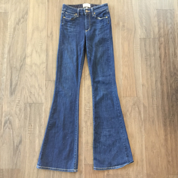 Paige High Rise Bell Canyon Flare Jeans 24 Dark - Picture 3 of 7